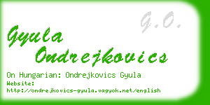 gyula ondrejkovics business card